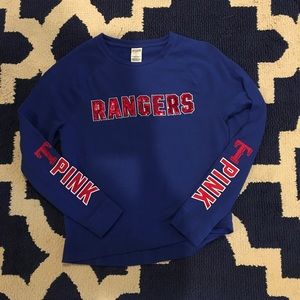 PINK Texas Rangers LS Top S Small